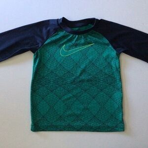 Nike Kids Green Swim Rashguard with Black Sleeves
